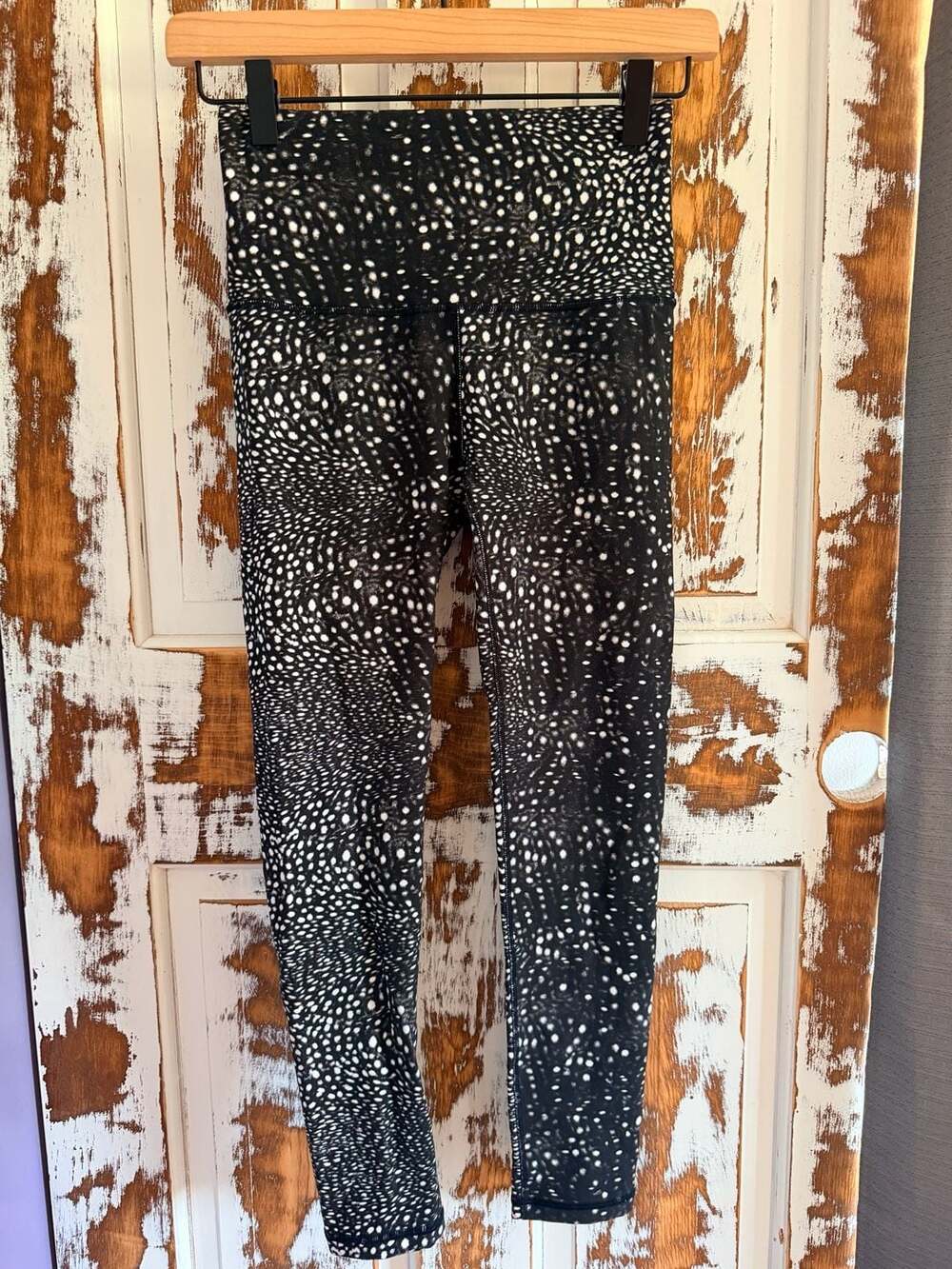 CALIA Core Essential High Rise 7/8 Leggings Black with White Dots Size XS